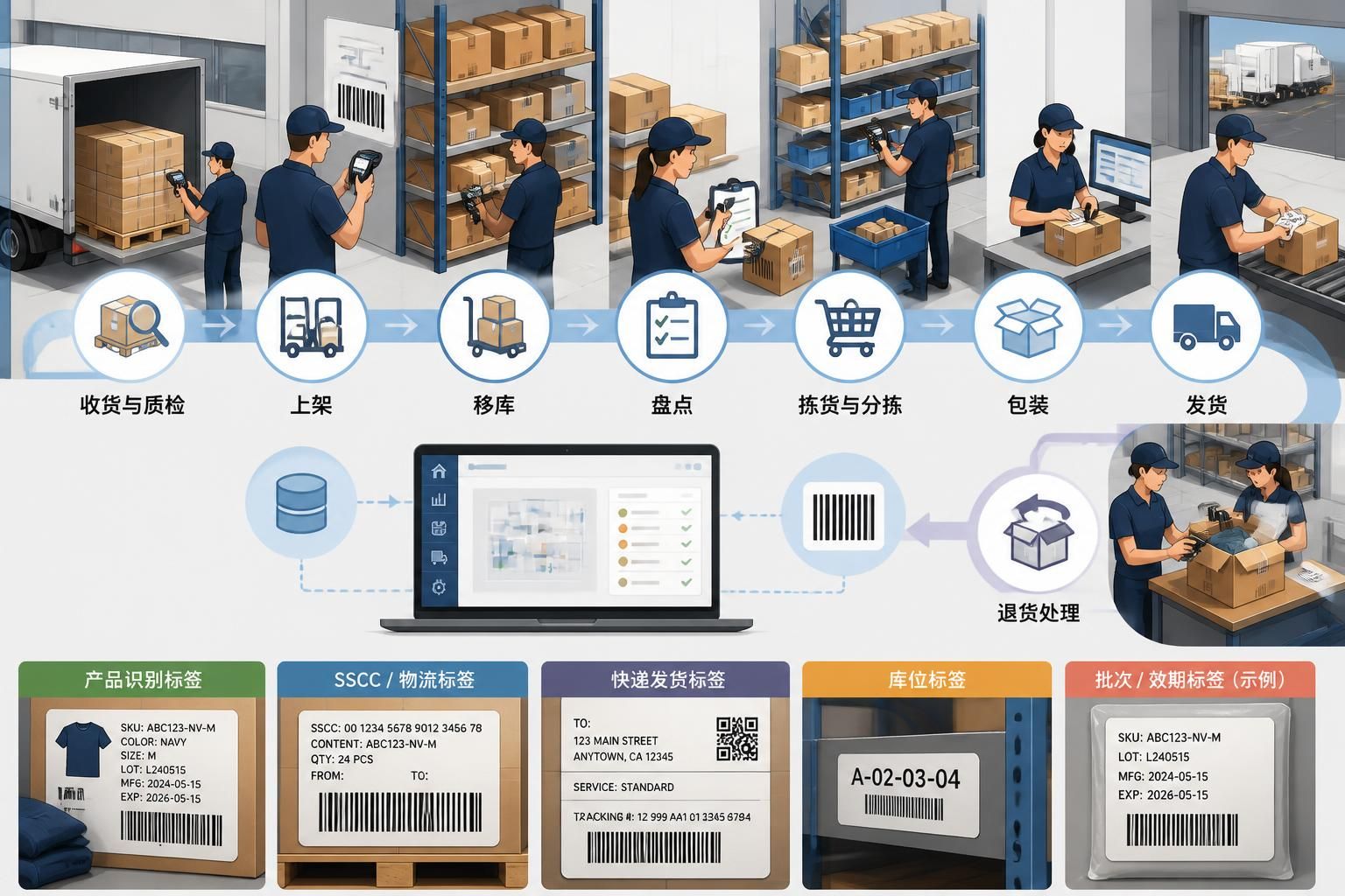 仓储物流中的标签与条形码：为什么需要以及在哪些环节使用